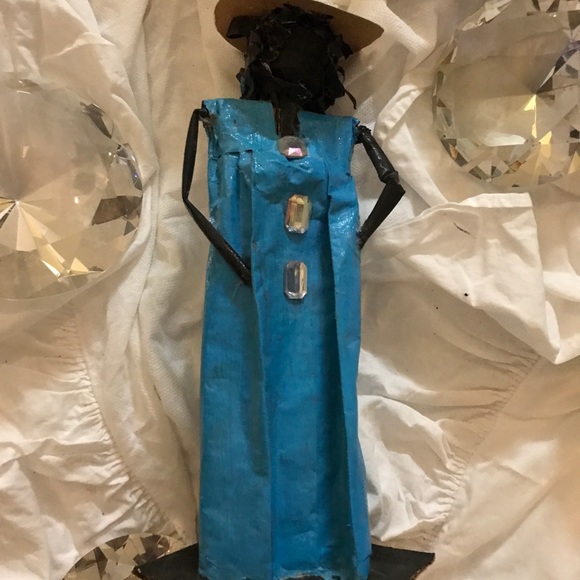 Exclusive Unique Handmade One of Kind Home Decor Bohemian Paper Collectible Doll - Picture 3 of 16